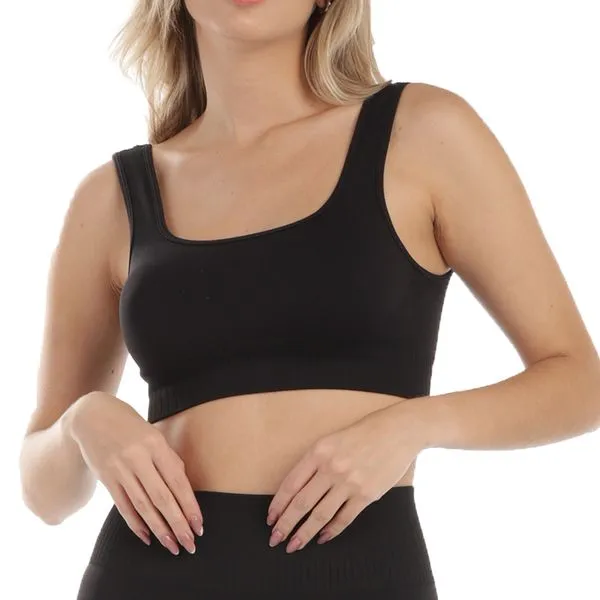 Top Fitness Sem Costura Preto