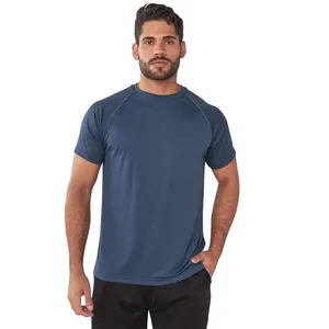 T-Shirt Raglan Com Vivo Na Manga Marinho