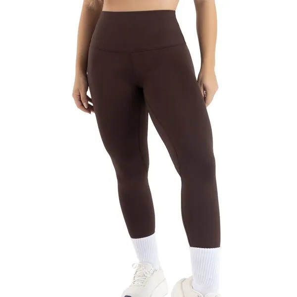 Calça Legging Fitness Em Tecido Lulu Café