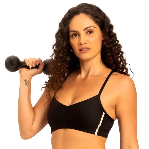 Top Fitness Em Diva Fit E Fita Lateral Pt/Ar