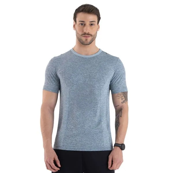 T-Shirt Sem Costura Azul Céu