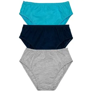 Kit 03 Cuecas Slip Infantil Mescla-Marinho-Anís