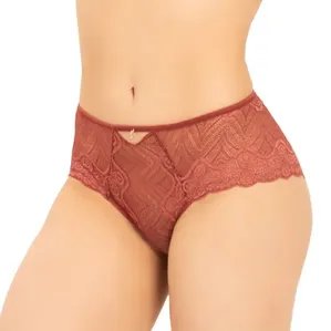Calcinha Com Renda Zig Zag E Ponto De Luz Carmim