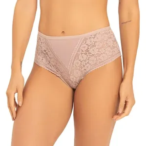 Calcinha Larga Em Sensitive Com Renda E Tule Quartzo