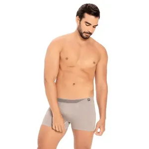 Cueca Boxer Sem Costura De Algodão Mescla