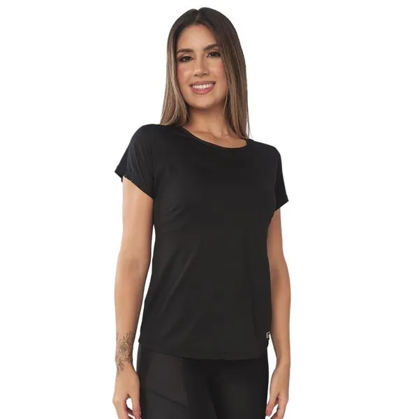 T-Shirt Fitness Em Crepe E Bee House Preto