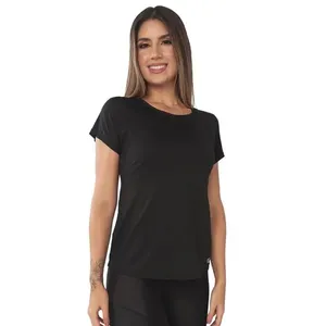 T-Shirt Fitness Em Crepe E Bee House Preto