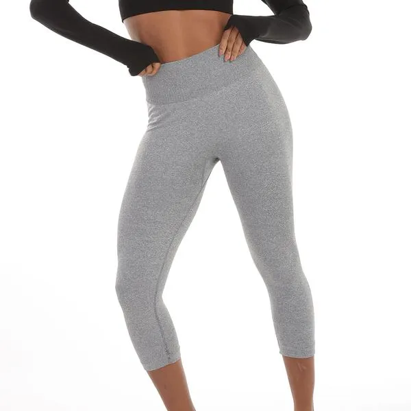 Calça Capri Fitness Sem Costura Mescla