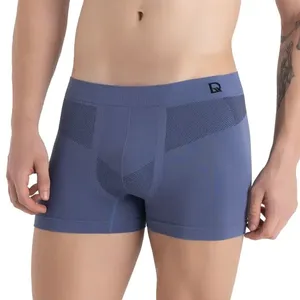 Cueca Boxer Sem Costura Com Listras Diagonais Índigo Blue