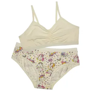 Conjunto Soutien + Calcinha Em Cotton Infantil Pl,Pl/Unicor