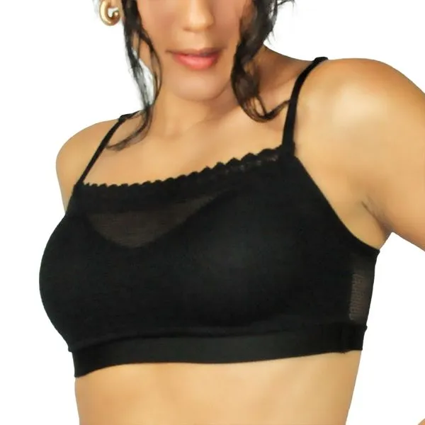 Soutiem Top Moldado Com Renda Em Sensitive Preto
