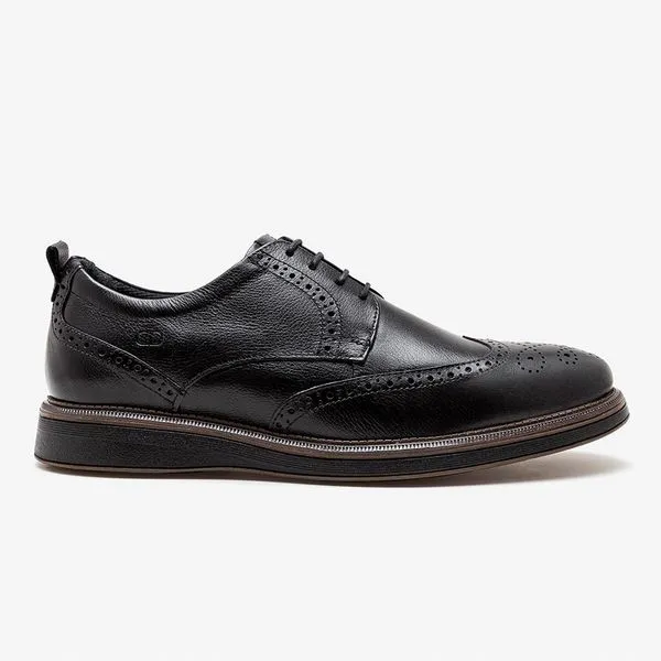 Sapato Masculino em Couro James Hi-Soft 32 Preto-Preto-40