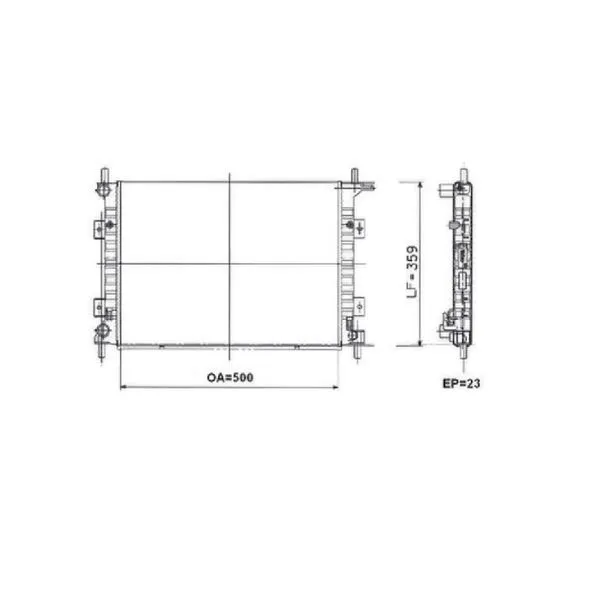 Radiador De Motor Ford Ka Fiesta Com Ou Sem Ar Valeo 6Ta100A