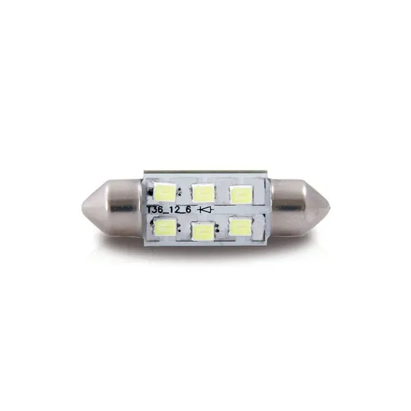 Par Lampada Led Autopoli Torpedo 6L 42Mm 12V Branco