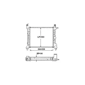 Radiador De Motor Fiat Elba Fiorino Premio Com Ar Valeo 6Ab009A