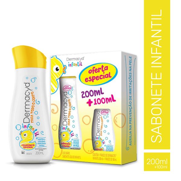 Kit Sabonete Dermacyd Infantil 200Ml+Infantil 100Ml 300ml