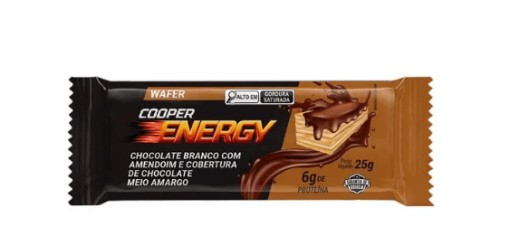 COOPER ENERGY CHOCOLATE BRANCO COM AMENDOIM WAFER 25G COOPER ENERGY CHOCOLATE BRANCO WAFER 25G