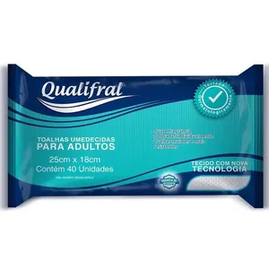 Toalha Umedecida Adulto Qualifral Com 40 Unidades