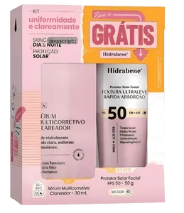 Hidrabene Kit Sérum Multicorretivo Clareador 30ml + Protetor Solar FPS50 UVA+UVB 50g