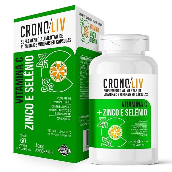 Cronoliv Vitamina C Zinco e Selênio 60 Cápsulas