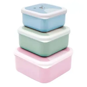 Kit 3 Potinhos Com Tampa Variados Gumy Rosa Buba