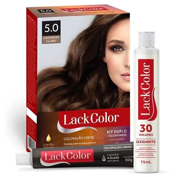 Tintura Lack Color Kit 5.0 Castanho Claro 2 Unidades