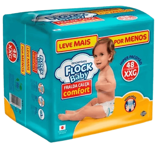 Fralda Flock Baby Pants Comfort Hiper Tamanho XXG 48 Unidades