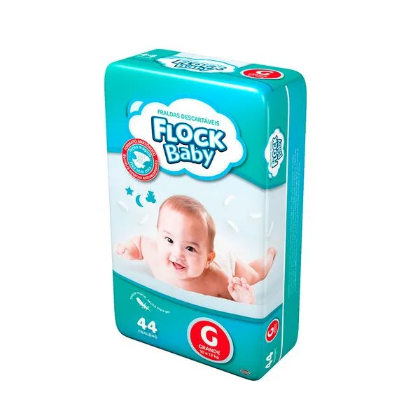 Fralda Flock Baby Mega Tamanho G com 44 Unidades