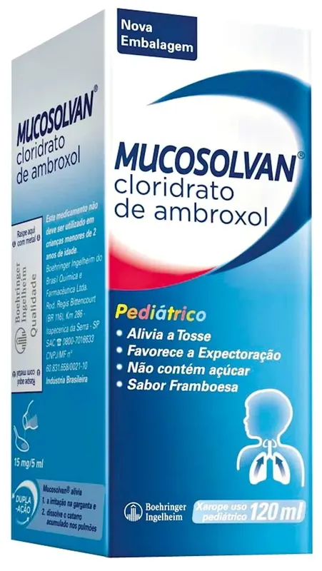 Mucosolvan 15mg/5ml Sabor Frutas Vermelhas Xarope Pediátrico 120ml