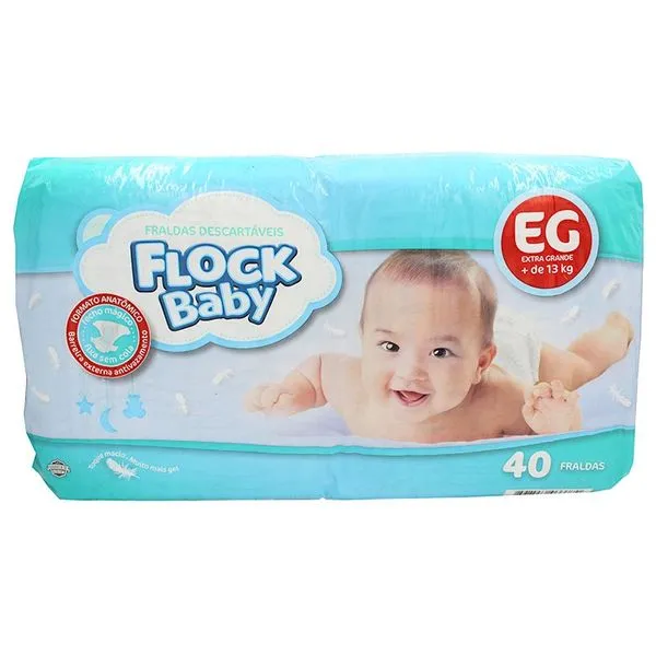 Fralda Flock Baby Mega Tamanho XG com 40 Unidades