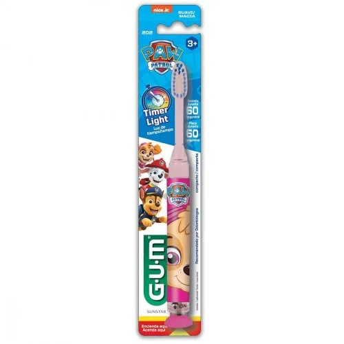 Escova Infantil Gum Patrulha Canina Timer Light
