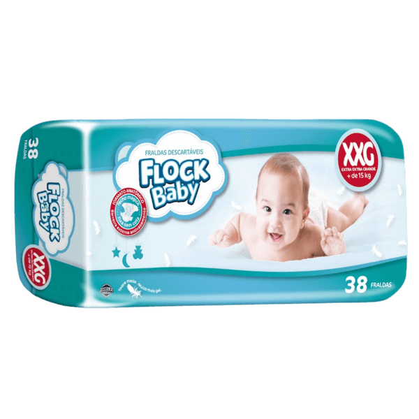 Fralda Flock Baby Hiper Tamanho XXG com 38 unidades
