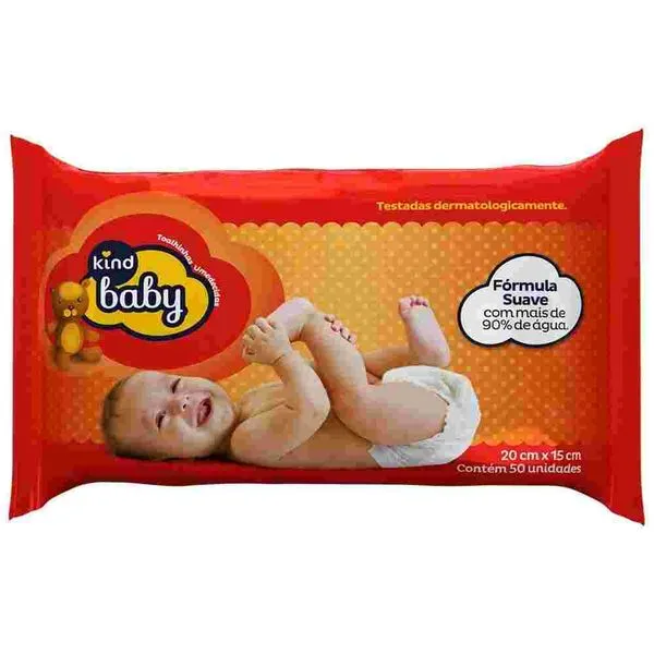 Toalhas Umedecidas Kind Baby Com 50 Unidades