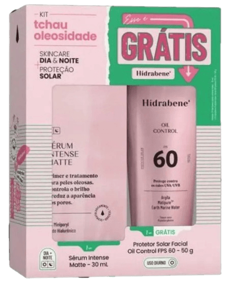 Hidrabene Kit Serum Intense Matte 30ml + Protetor Solar Facial Oil Control FPS 60 50g