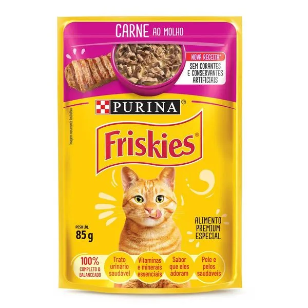 Ração para Gatos Friskies Adultos Carne ao Molho 85g