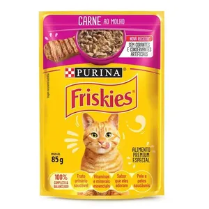 Ração para Gatos Friskies Adultos Carne ao Molho 85g