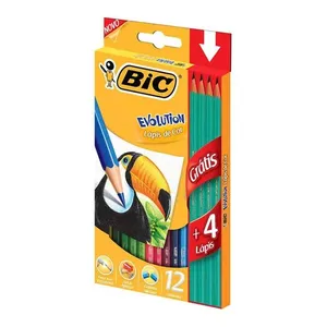 Kit Lápis de Cor Bic Evolution 12 Cores + Lápis Grafite Bic Evolution 4 Unidades
