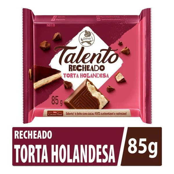 Tablete de Chocolate Talento Torta Holandesa 85g Garoto