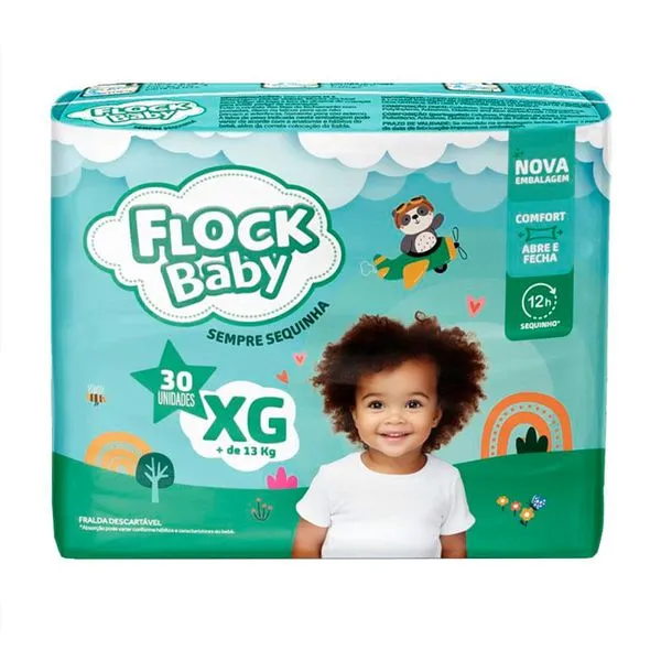 Fralda Flock Baby Sempre Sequinha XG Mega 30 Unidades
