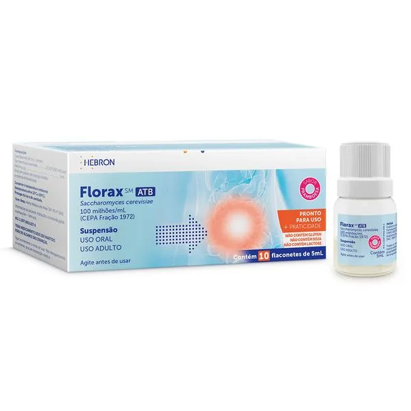Florax SM Adulto 500 Milhões Sabor Framboesa Suspensão Oral 10 Flaconetes 5ml
