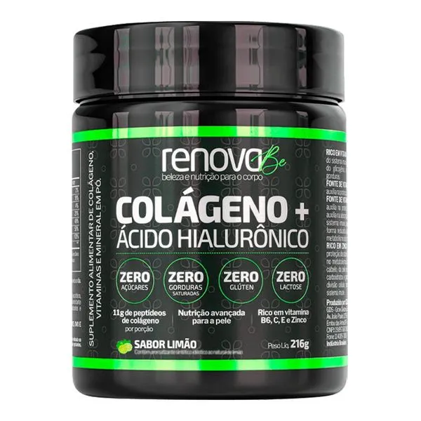 Suplemento Alimentar Renova Be Colágeno com Ácido Hialurônico Limão 216g