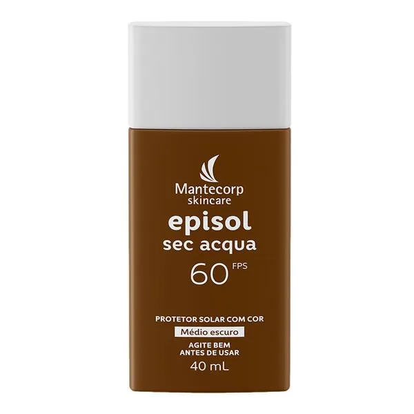 Protetor Solar Facial Mantecorp FPS 60 Sec Aqua Cor Médio Escuro 40ml