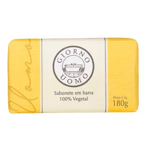 Sabonete Natural em Barra Masculino Giorno Bagno Uomo Amarelo Cabelo, Barba e Corpo 180g