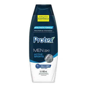 Sabonete Líquido Protex Men 3 em 1 Active Sport Antibacteriano 650ml