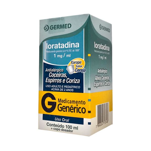 Loratadina 1mg/ml Germed Xarope Sabor Cereja 100ml + Copo Dosador