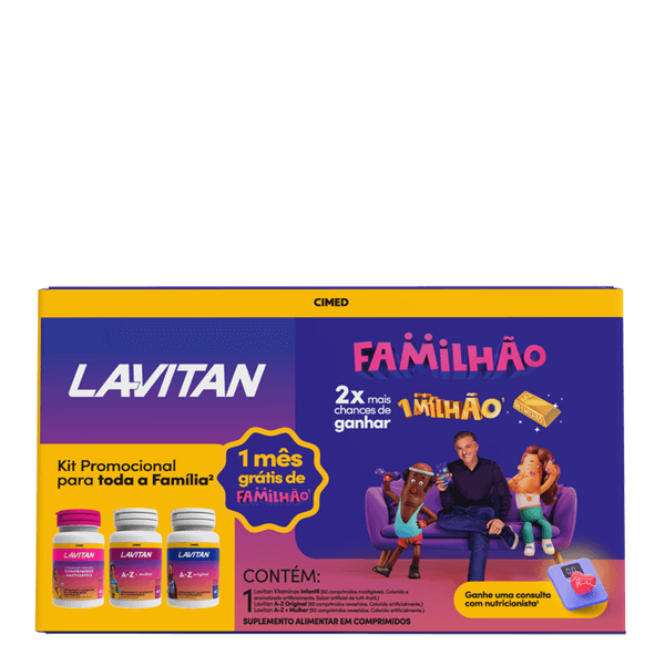 Kit Suplemento Alimentar Lavitan A-Z Mulher + A-Z Original + Infantil 60 Comprimidos Cada