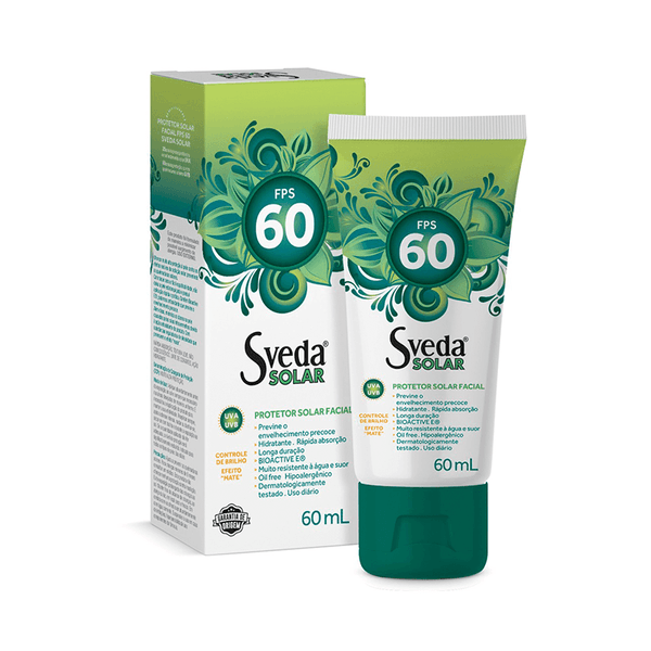 Protetor Solar Facial Sveda Controle do Brilho e Efeito Matte FPS60 50ml