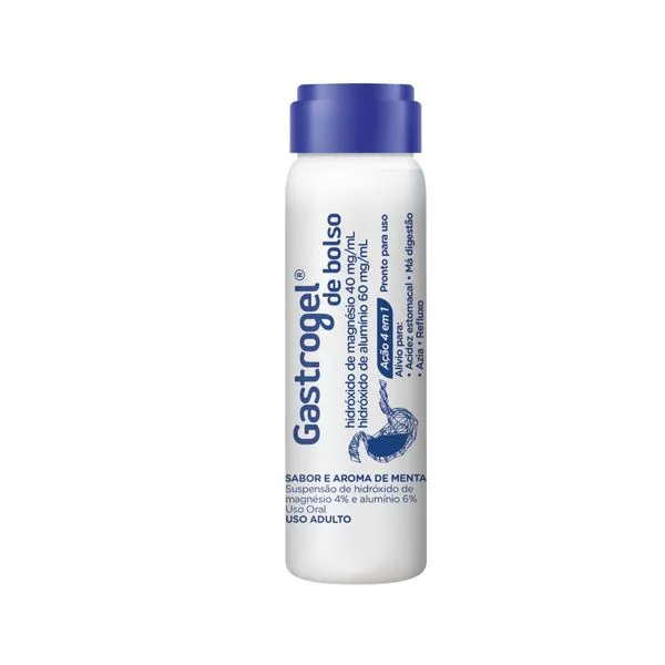 Gastrogel de Bolso 6% + 4% Sabor Menta Suspensão Oral 1 Flaconete 10ml