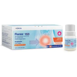 Florax SM ATB 250 Milhões Sabor Framboesa Suspensão Oral Pediátrico 10 Flaconetes 5ml