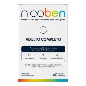 Complemento Alimentar Nicoben Adulto Completo 60 Cápsulas Gelatinosas